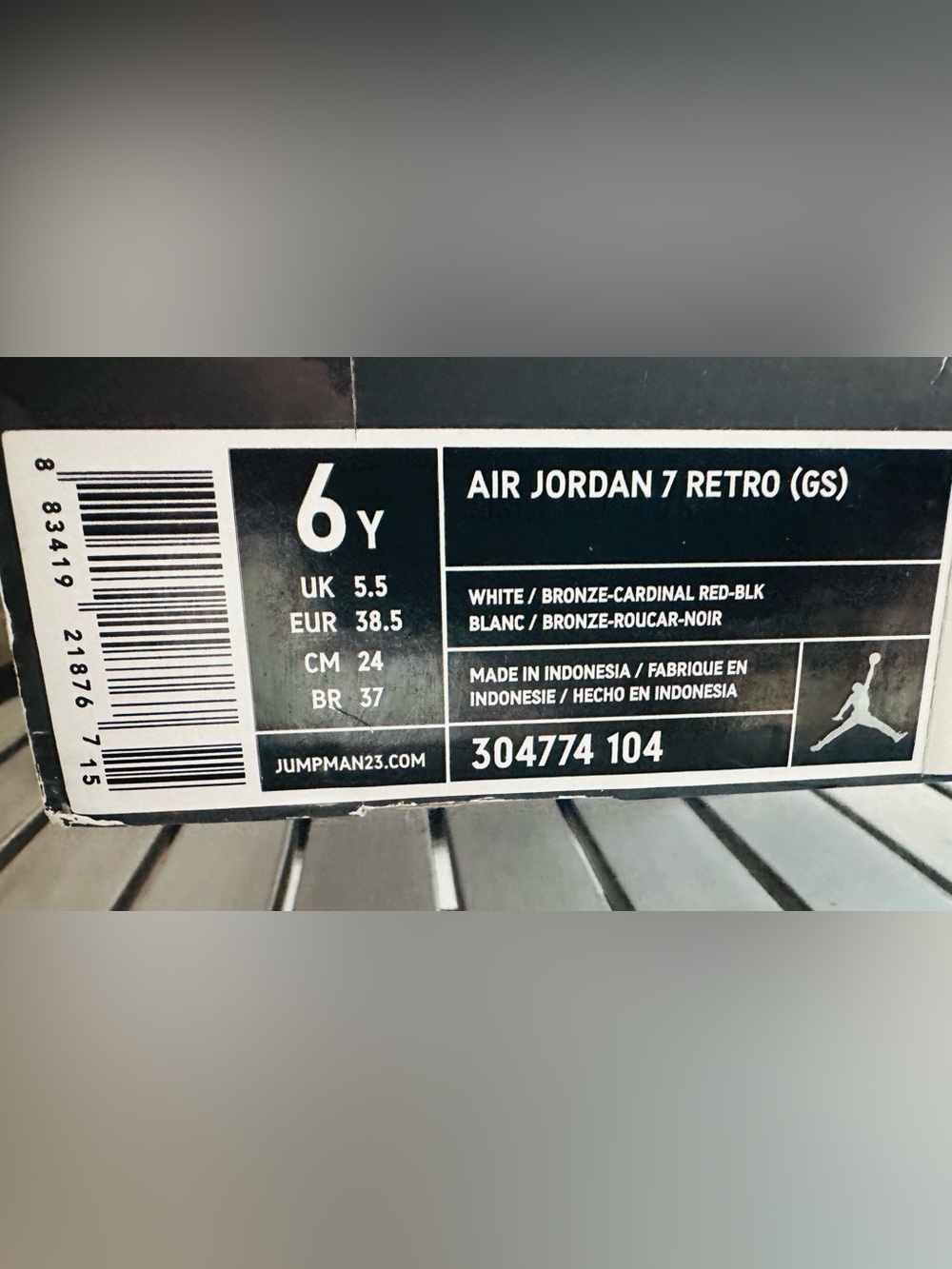 Air Jordan 7 Retro White Maroon Gold Basketball Sneakers - Picture 11 of 11